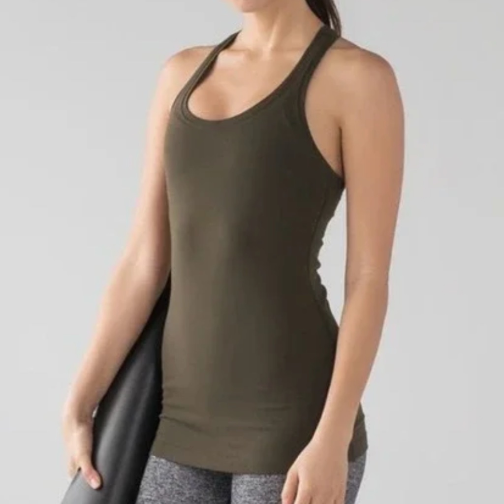Lululemon Cool Racerback Ii Tank Dark Olive